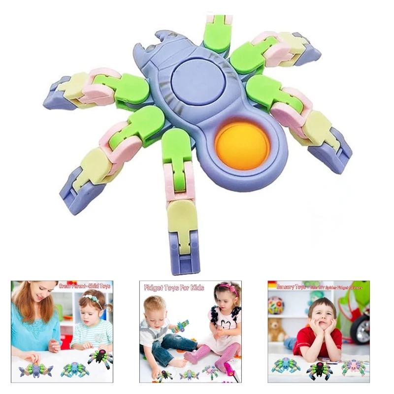 

Decompression Toy Anxiety Fidgets Toy Sensory Fingertip Spinner Anti-Stress Funny Novelty Gag Gift for Teens Adult