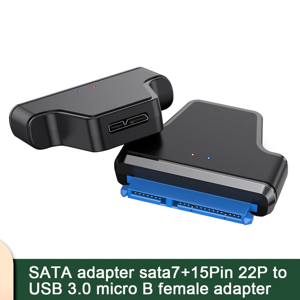SATA Adapter SATA 7+15pin 22P To USB 3.0 Micro B Adapter Connector Supports 2.5-inch SATA SSD Hard Disk Converter
SATA Adapter SATA 7+15pin 22P To USB 3.0 Micro B Adapter Connector Supports 2.5-inch SATA SSD Hard Disk Converter