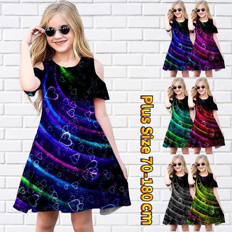 Summer Round Neck Short Sleeve Skirt Little Girl Off-the-shoulder Lovely Princess Dress New Design Printing Trend Midi Skirt
Summer Round Neck Short Sleeve Skirt Little Girl Off-the-shoulder Lovely Princess Dress New Design Printing Trend Midi Skirt