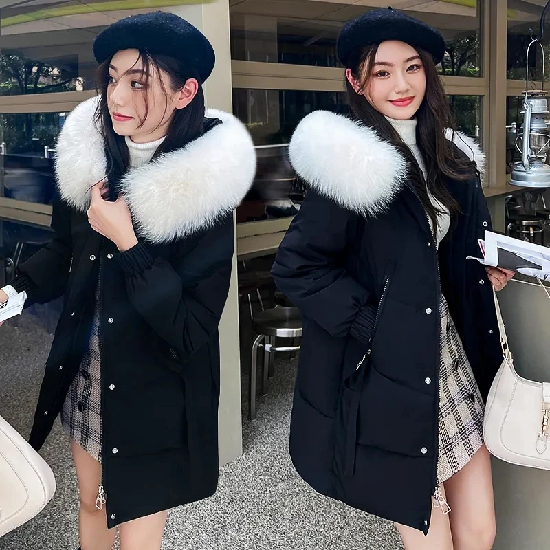 Down Cotton Jacket Women 2022 Winter New Large Size Long Fur Collar Hooded Padded Coat Female Loose Thick Cold Imitation Pakras
Down Cotton Jacket Women 2022 Winter New Large Size Long Fur Collar Hooded Padded Coat Female Loose Thick Cold Imitation Pakras