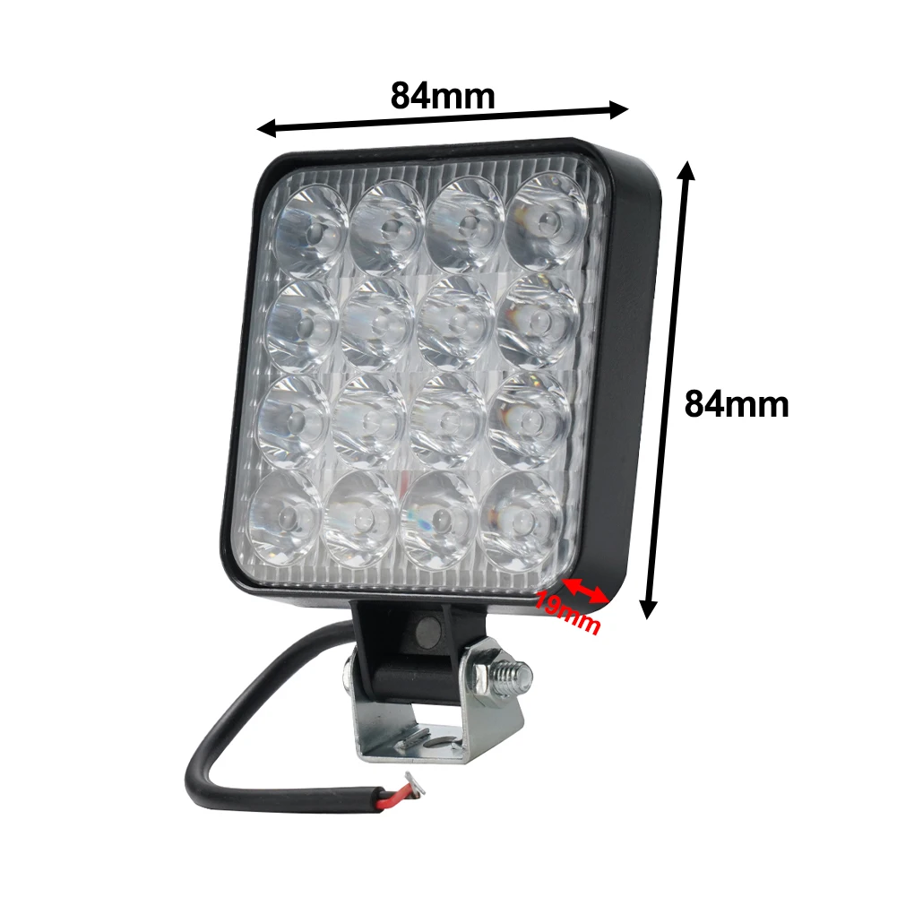 

Spotlight Working Light 1200LM 12v 24v 48w 16LED High Intensity Truck Off Road Tractor Waterproof Easy To Fit Replacement