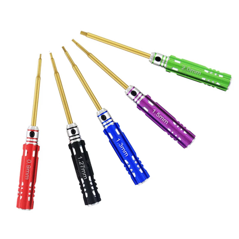5PCS Mini Inner Hex Driver Screwdriver Tool Kit Titanium Coated 0.9/1.27/1.3/1.5/2.0mm for SCX24 Traxxas RC Drone Model DIY Tool
5PCS Mini Inner Hex Driver Screwdriver Tool Kit Titanium Coated 0.9/1.27/1.3/1.5/2.0mm for SCX24 Traxxas RC Drone Model DIY Tool