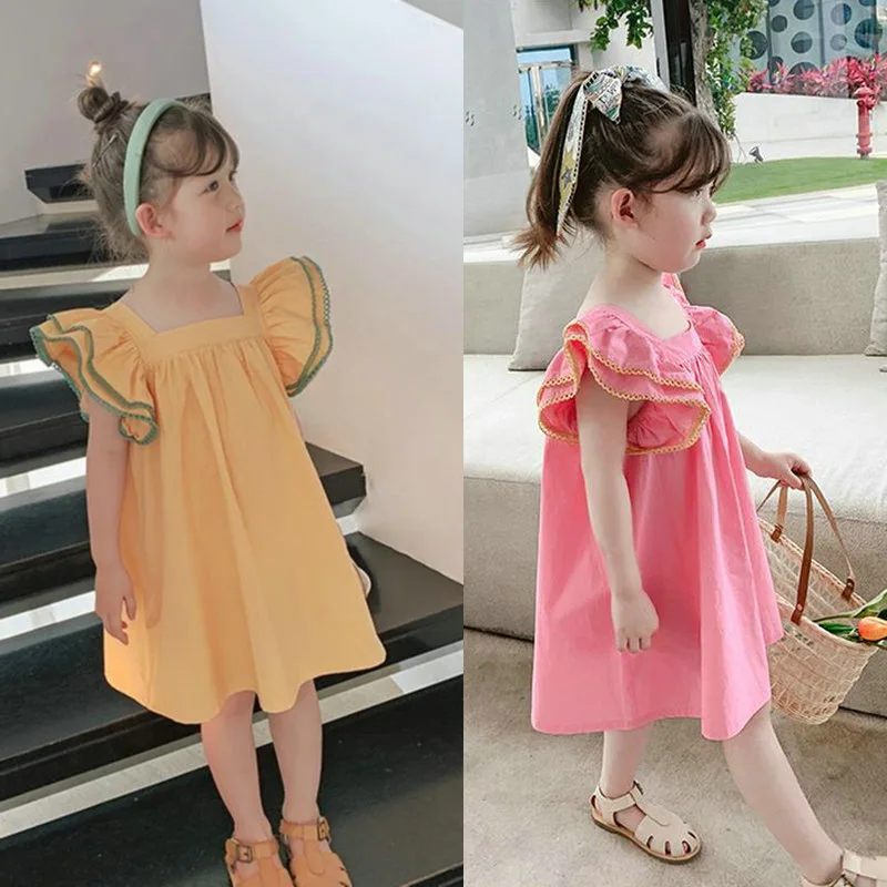 Girls Dress Flying Sleeves Square Collar Sweet Dress Princess Vestidos 2023 Summer New Baby Kids Clothes Children'S Clothing
Girls Dress Flying Sleeves Square Collar Sweet Dress Princess Vestidos 2023 Summer New Baby Kids Clothes Children'S Clothing
