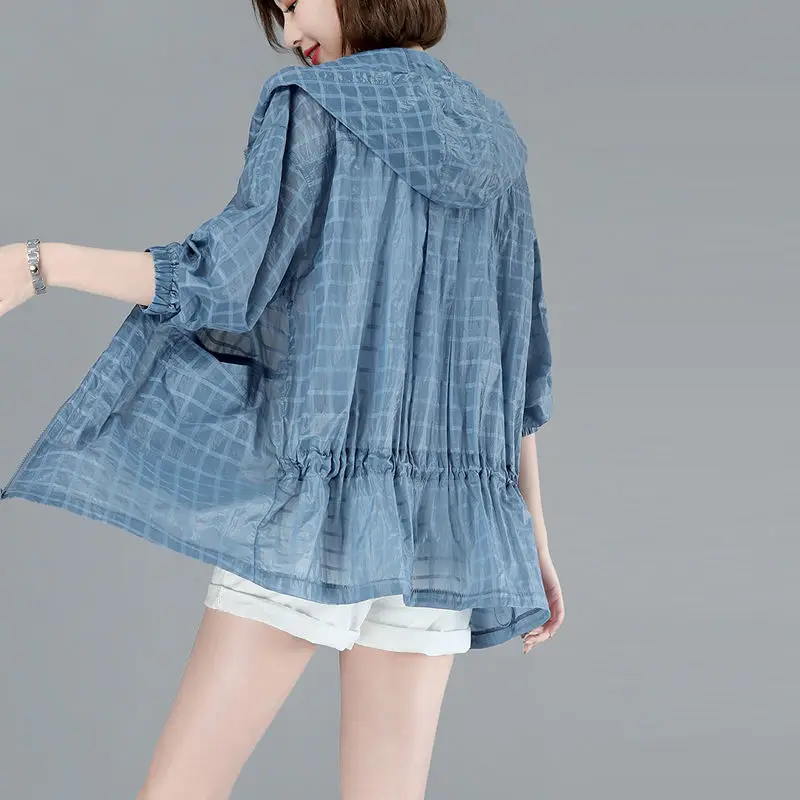 Sun Protection Clothing Women's Clothing Fashion Korean Version Loose Anti-UV Hooded Jacket Summer Thin Jacket Lattice Techwear
Sun Protection Clothing Women's Clothing Fashion Korean Version Loose Anti-UV Hooded Jacket Summer Thin Jacket Lattice Techwear