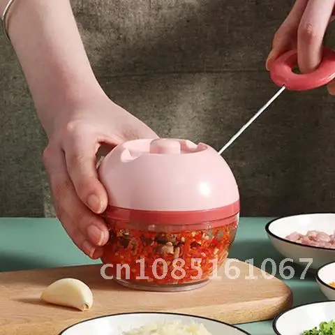 

Household Mini Kitchen Gadgets Manual Vegetable Cutter Cooking Machine Pull Rope Minced Meat Minced Vegetables Garlic Chili Comp