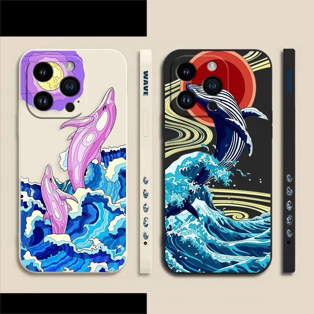 Phone Case For iPhone 14 13 12 11 Pro XS Max Mini X XR SE 7 8 6 6S Plus Colour Liquid Case Funda Shell Sea Wave Dolphin Whale
Phone Case For iPhone 14 13 12 11 Pro XS Max Mini X XR SE 7 8 6 6S Plus Colour Liquid Case Funda Shell Sea Wave Dolphin Whale