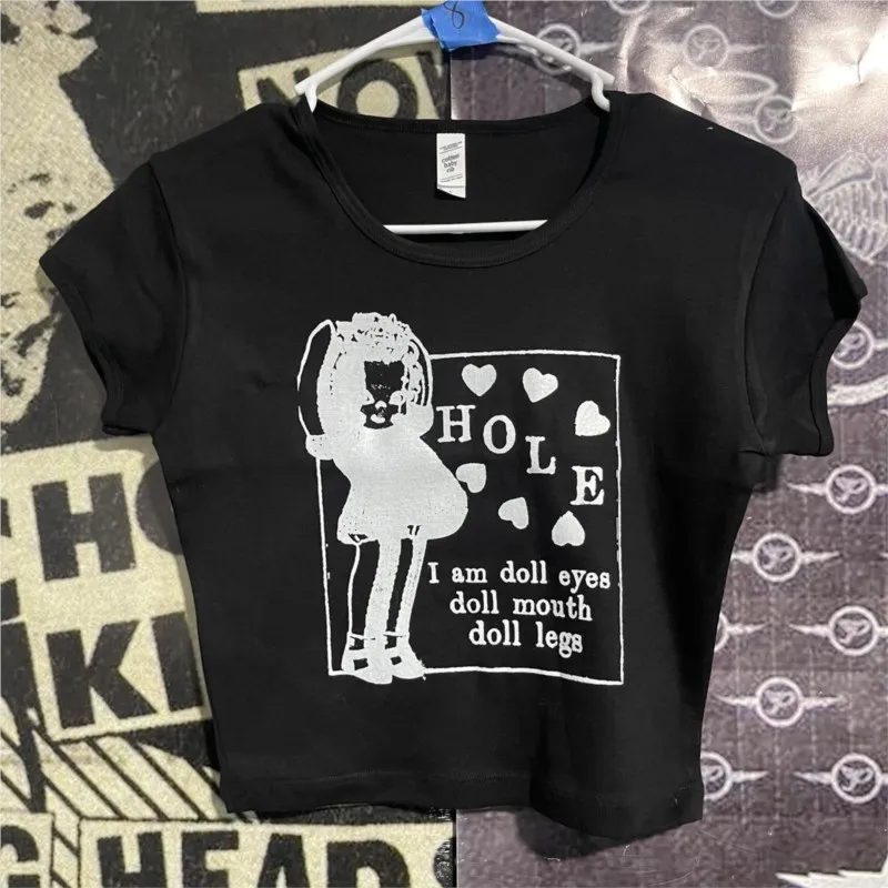 

Baby Tees Y2k Tops Crop Top Women T-shir T Shirt for Women Woman T-shirts Star Girl Y2k Kitty Kpop 90s Vintage Clothes Emo Goth