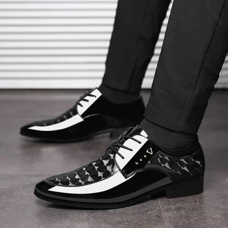 Men Shoes Formal Dress Shoe Black Patent Leather Shoes Men Lace Up Point Toe Business Casual Shoes for Men Wedding Party Office
Men Shoes Formal Dress Shoe Black Patent Leather Shoes Men Lace Up Point Toe Business Casual Shoes for Men Wedding Party Office