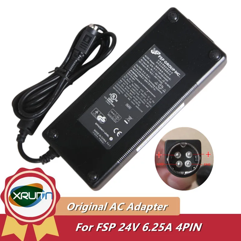 Genuine FSP Group FSP150-AAAN1 24V 6.25A 150W 4PIN AC/DC Adapter Power Supply Charger
Genuine FSP Group FSP150-AAAN1 24V 6.25A 150W 4PIN AC/DC Adapter Power Supply Charger
