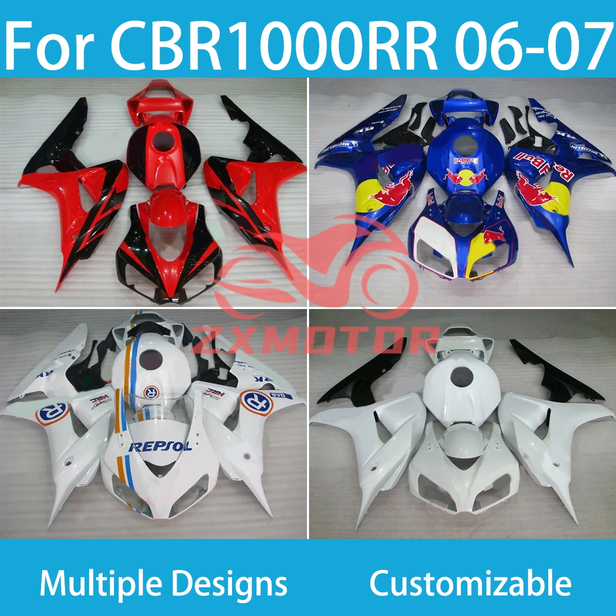 CBR 1000RR 2006 2007 литые под давлением Обтекатели для HONDA CBR1000RR 06 07 мотоцикл полный корпус настраиваемый обтекатель комплект
CBR 1000RR 2006 2007 литые под давлением Обтекатели для HONDA CBR1000RR 06 07 мотоцикл полный корпус настраиваемый обтекатель комплект