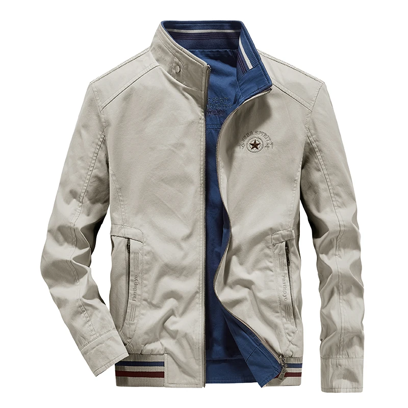 Plus Size Jacket Men's Spring and Autumn Fashion Jeep Stand Neck 100% High Quality Cotton Double Sided Wearable Pilot Coat 8XL
Plus Size Jacket Men's Spring and Autumn Fashion Jeep Stand Neck 100% High Quality Cotton Double Sided Wearable Pilot Coat 8XL