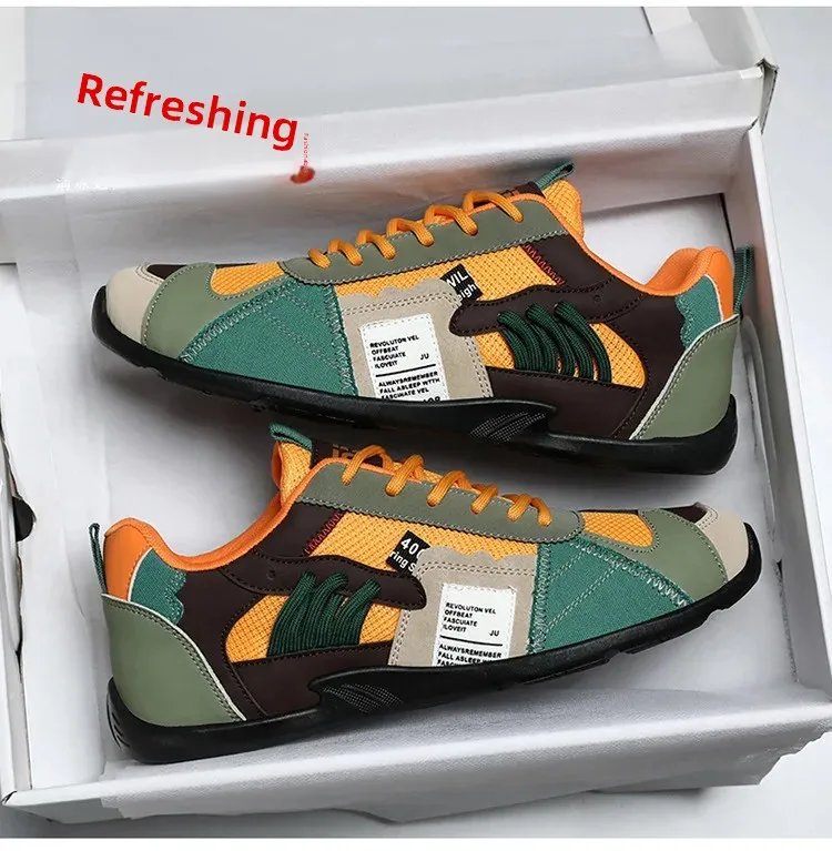 Low-Top Men's Casual Shoes Breathable Retro Sporty Style Summer New Fashion Trendy Bean Board Shoes Comfortable Rubber Sole Low-Top Men's Casual Shoes Breathable Retro Sporty Style Summer New Fashion Trendy Bean Board Shoes Comfortable Rubber Sole