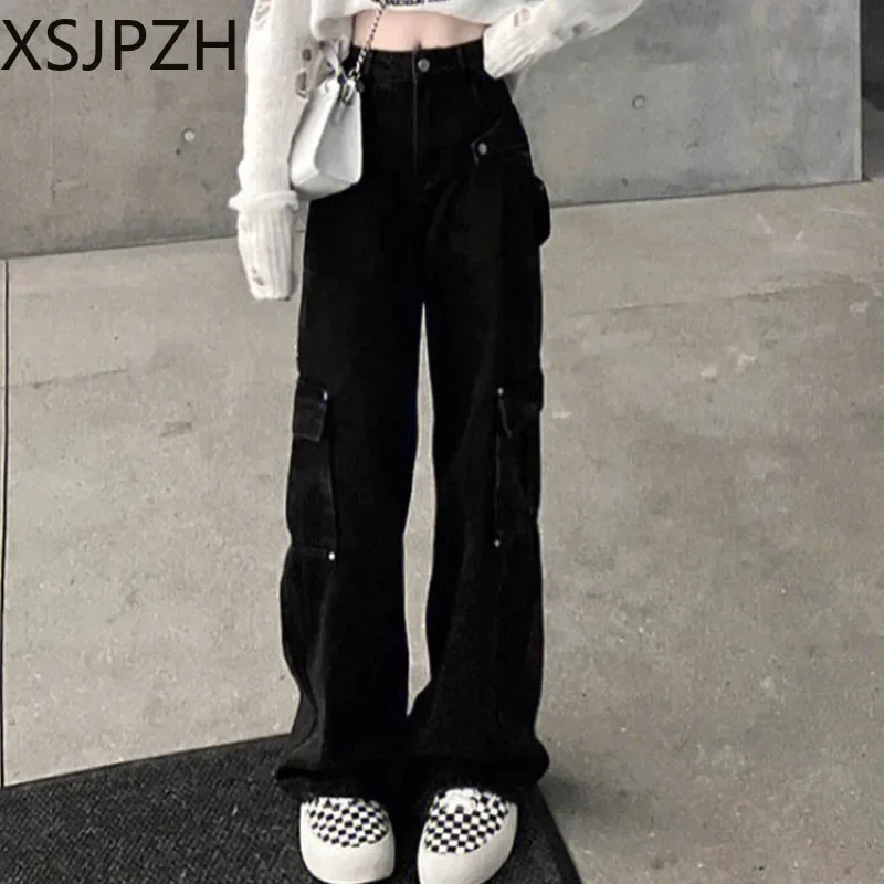 Streewear Fashion 2023 Spring Summer New Vintage Black Women Jeans Straight Workwear Wide Leg Denim Pants Casual Cargo Jeans
Streewear Fashion 2023 Spring Summer New Vintage Black Women Jeans Straight Workwear Wide Leg Denim Pants Casual Cargo Jeans
