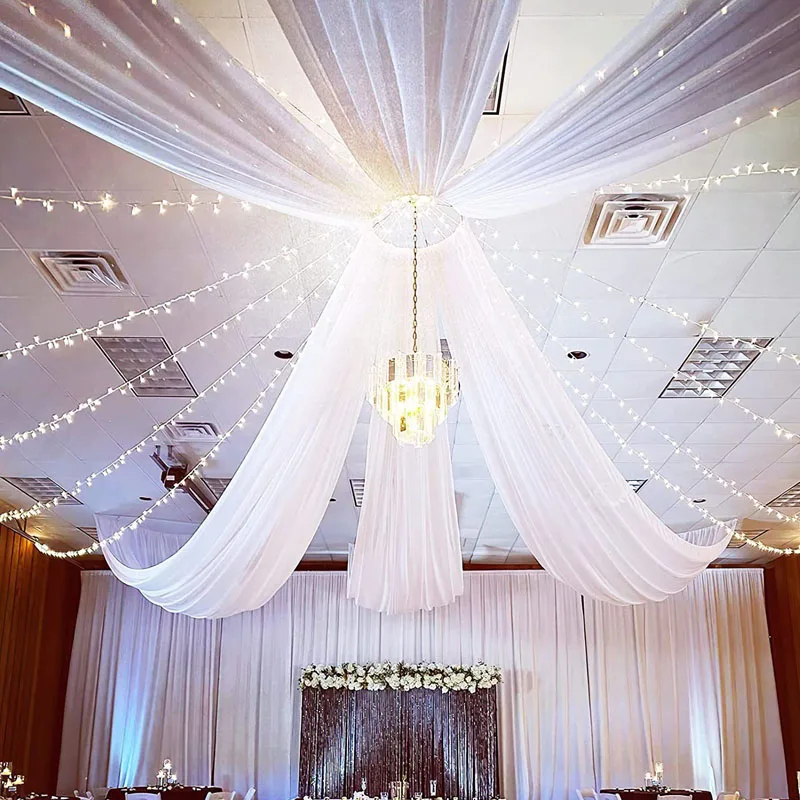 1pc Wedding Drapes Chiffon Arch Draping Fabric Backdrop Curtains Birthday Banquet Evening Cocktail Party Ceiling Drapery Decor
1pc Wedding Drapes Chiffon Arch Draping Fabric Backdrop Curtains Birthday Banquet Evening Cocktail Party Ceiling Drapery Decor