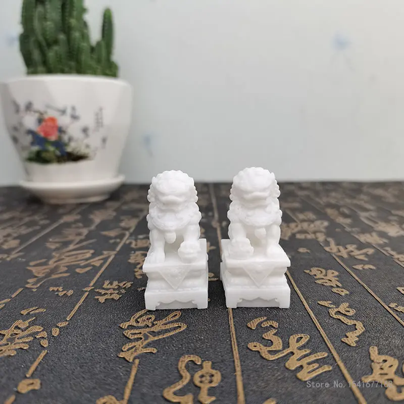 Artificial White Marble Stone Carving Small Lion Ornament, Chinese Garden Home Ornaments, 10 cm Pair
Artificial White Marble Stone Carving Small Lion Ornament, Chinese Garden Home Ornaments, 10 cm Pair