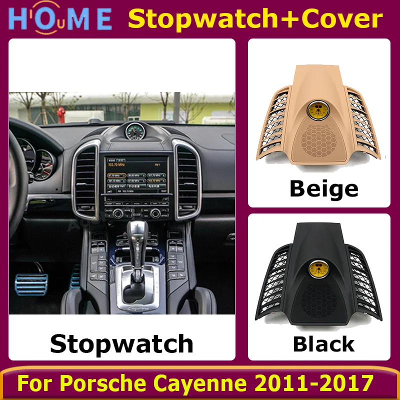 

Car Interior Dashboard Stopwatch Decoration Clock Compass For Porsche Cayenne 2011-2017