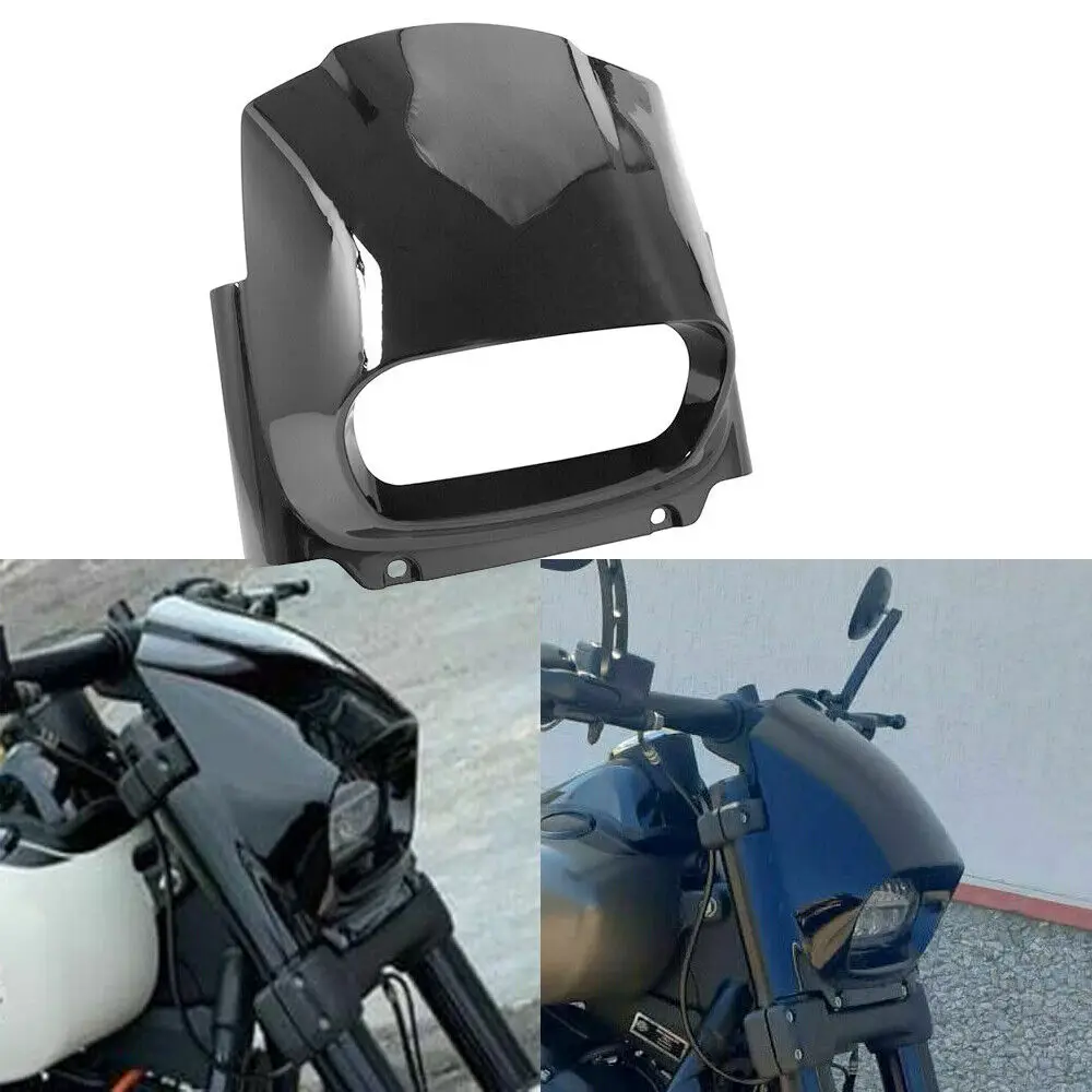 

Motorcycle Gloss Black ABS Headlamp Front Cowl Headlight Fairing Cover For Harley M8 Softail Fat Bob FXFB FXFBS 2018-2022 2021