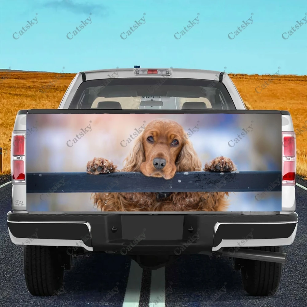 

English Cocker Spaniel Car Tail Trunk Protect Vinly Wrap Sticker Decal Car Hood Body Decoration Sticker for SUV Off-road Pickup