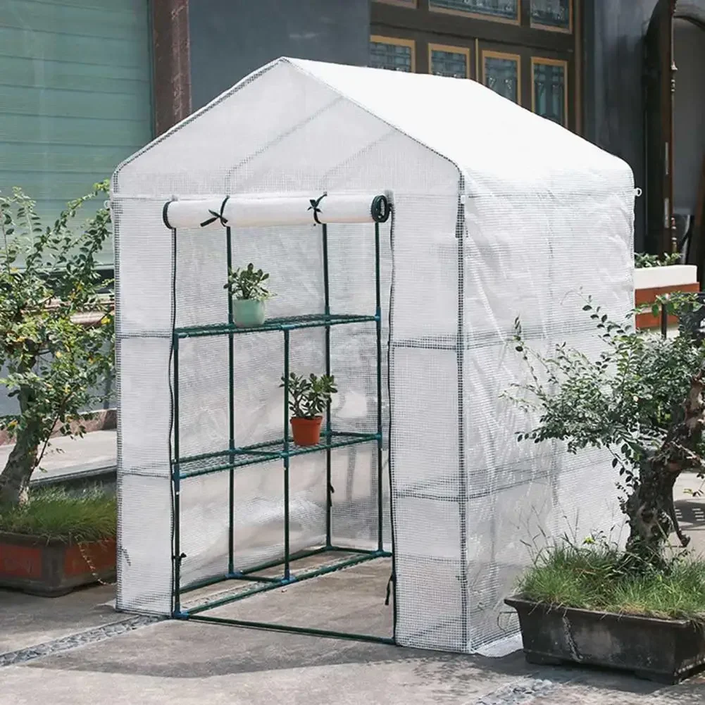 

Greenhouses Insulation With Transparent Greenhouse Cover Thermal 143x143x195cm & Rainproof Door PE Waterproof Replacement