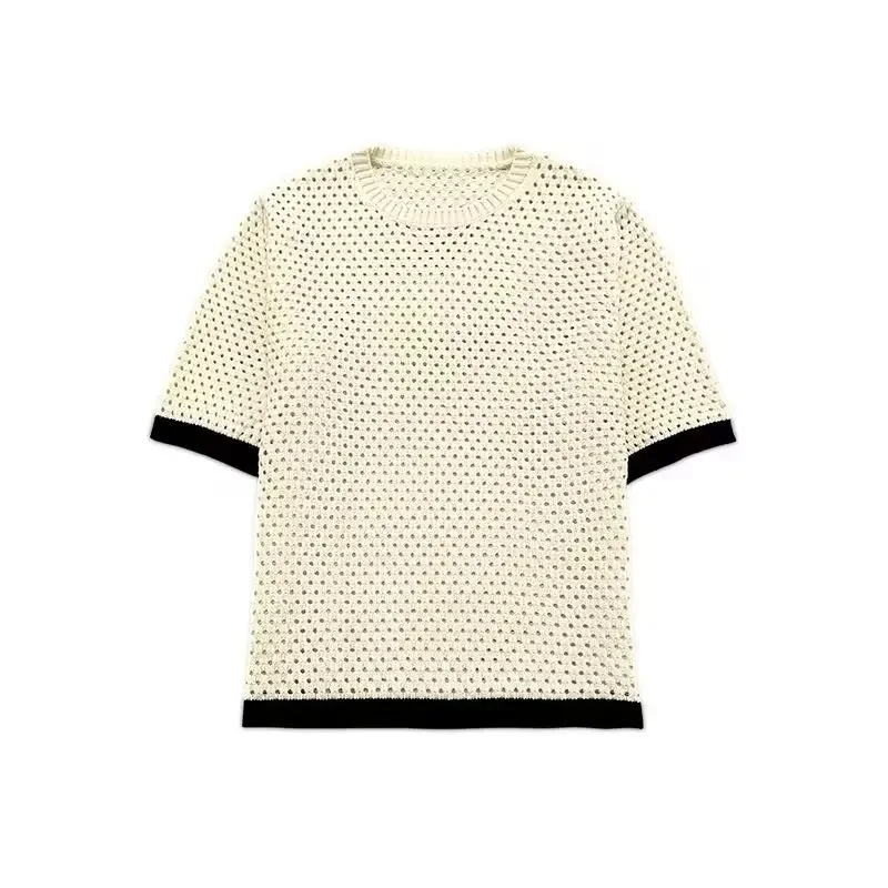 Women's Autumn 2023 New Fashion Short Slim Hollow Knit Short-sleeved Sweater Retro Exquisite O-neck Short-sleeved Shirt
Women's Autumn 2023 New Fashion Short Slim Hollow Knit Short-sleeved Sweater Retro Exquisite O-neck Short-sleeved Shirt