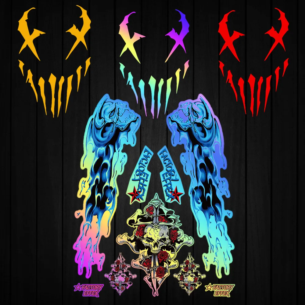 Наклейки на мотоцикл с голубым пламенем, Светоотражающая наклейка с черепом и резервуаром для топлива, индивидуальная модификация 
Наклейки на мотоцикл с голубым пламенем, Светоотражающая наклейка с черепом и резервуаром для топлива, индивидуальная модификация