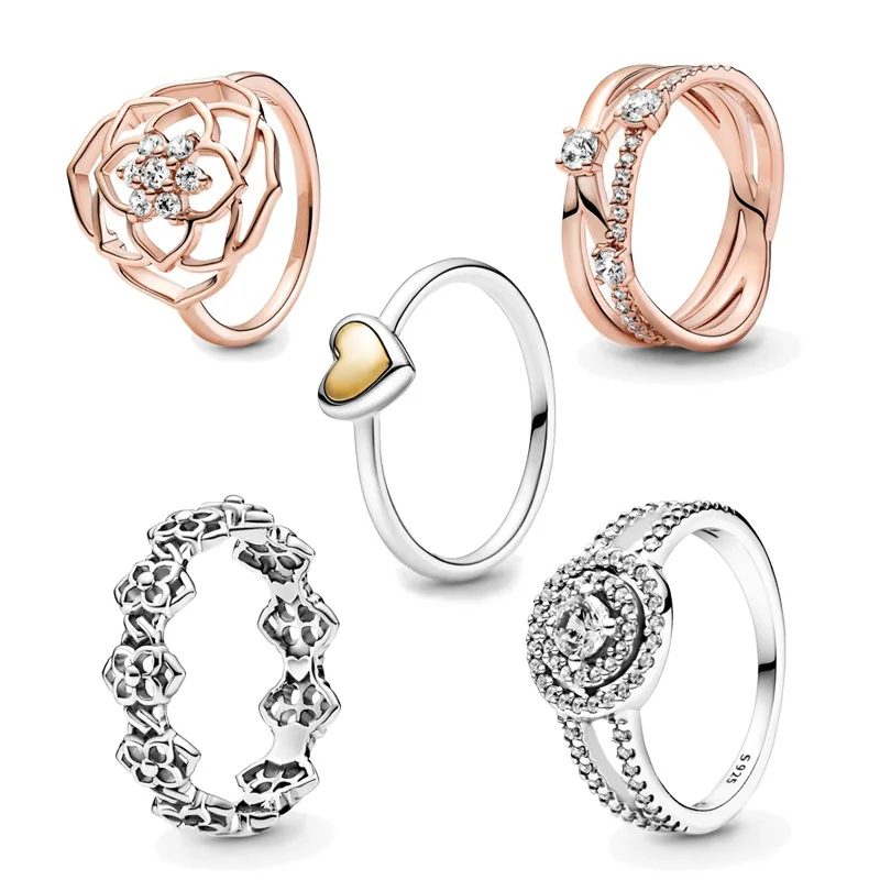 LR Rose Flower Gold Love 925 Silver Ring PAN Luxury Zirconia Heart Women Wedding Engagement Fine Jewelry Girl Promise Gift
LR Rose Flower Gold Love 925 Silver Ring PAN Luxury Zirconia Heart Women Wedding Engagement Fine Jewelry Girl Promise Gift