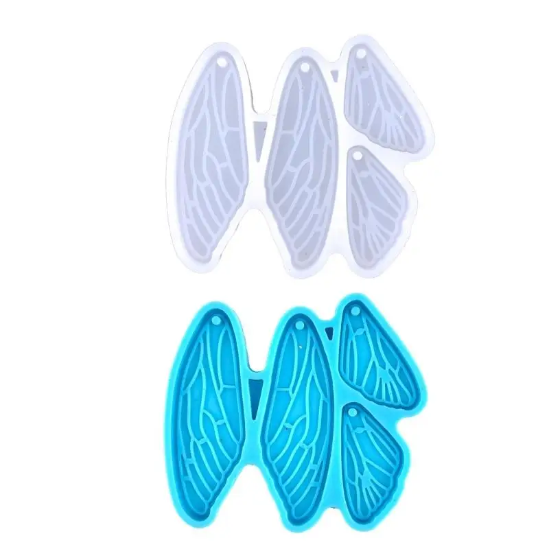 

Diy Crystal Epoxy Earrings Mold Dangle Pendant Decorations Mold Three-dimensional Angel Wing Mirror Silicone Mold