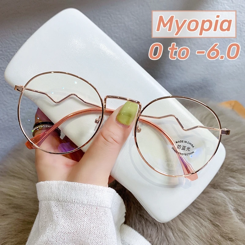 

2023 New Anti-blue Light Myopia Glasses Women Fashion Large Frame Myopia Finished Eyeglasses Women Short-sighted Eyewear