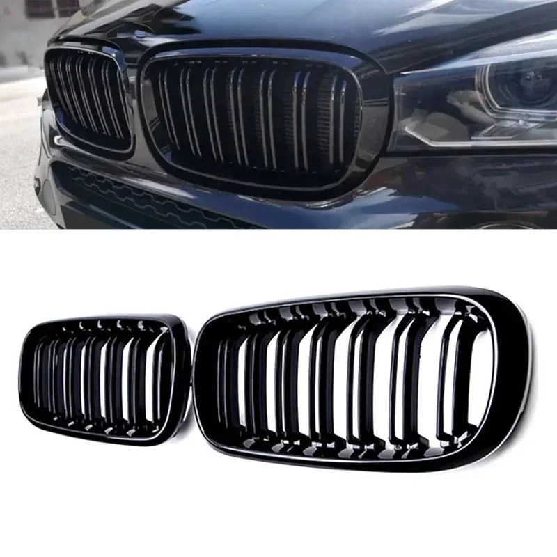 

Gloss Black Car Grille Grill Front Kidney Double Slat Grilles Racing Grills For BMW X5 F15 X6 F16 X5M F85 X6M F86 2014-2018