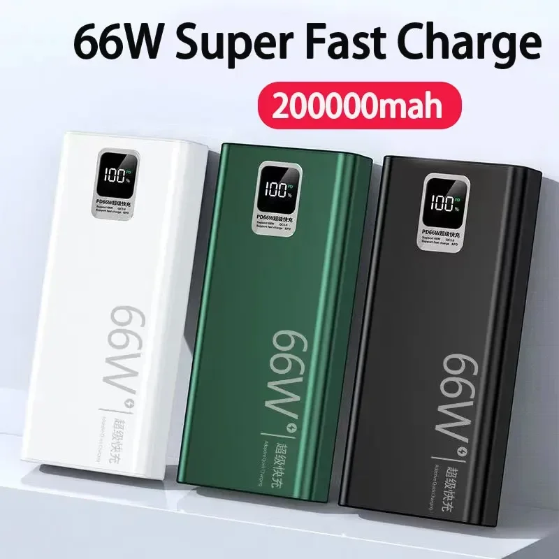 66W 200000Ah Digital Display PowerBank Super Fast Charging Portable Power bank External Battery For iPhone Huawei Xiaomi Samsung
66W 200000Ah Digital Display PowerBank Super Fast Charging Portable Power bank External Battery For iPhone Huawei Xiaomi Samsung