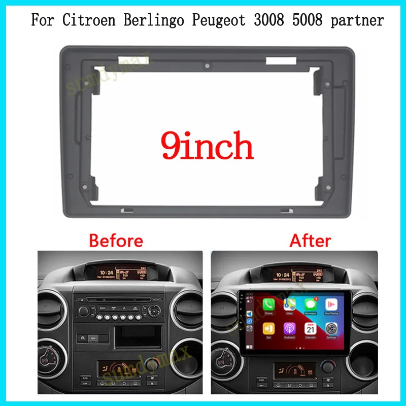 9inch 2 Din Car Radio Fascia Frame For Citroen Berlingo Peugeot 3008 5008 Partner 2015-2019 car Radio Dash Fitting Panel Kit
9inch 2 Din Car Radio Fascia Frame For Citroen Berlingo Peugeot 3008 5008 Partner 2015-2019 car Radio Dash Fitting Panel Kit