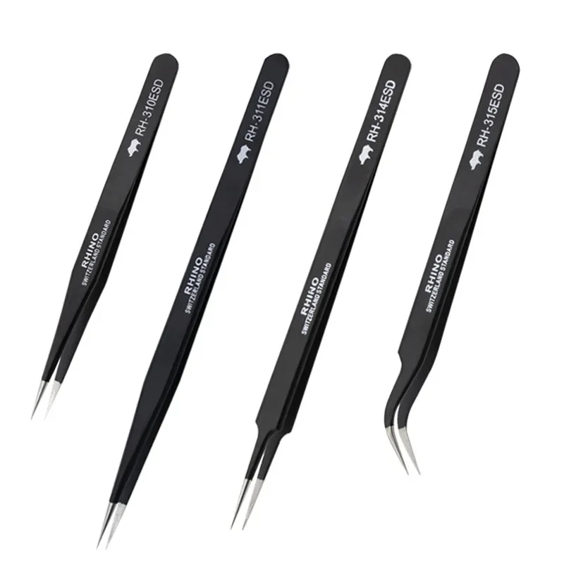 

RH Tweezers Anti-acid High-precision Super Hard Sharp For Repair Watch or Pick Bird Nest etc Small items Japan RHINO Huimintong