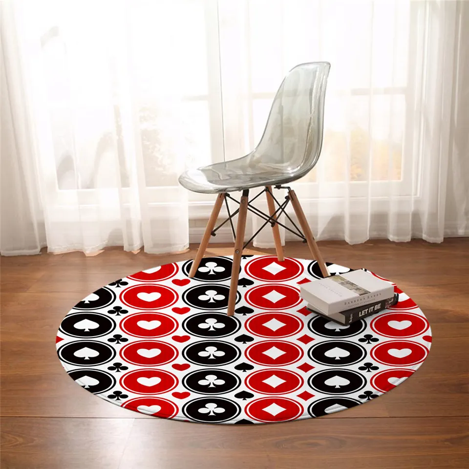 Poker Bedroom Carpet Playing Cards Round Area Rug Black Red White Floor Rug Games Funny Play Mat for Living Room
Poker Bedroom Carpet Playing Cards Round Area Rug Black Red White Floor Rug Games Funny Play Mat for Living Room