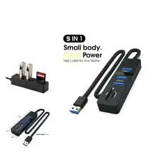 Wide Compatibility Useful 3 Ports USB Hub Adapter with TF/SD Card Reader USB 3.0 USB Hub High Performance for Office
Wide Compatibility Useful 3 Ports USB Hub Adapter with TF/SD Card Reader USB 3.0 USB Hub High Performance for Office