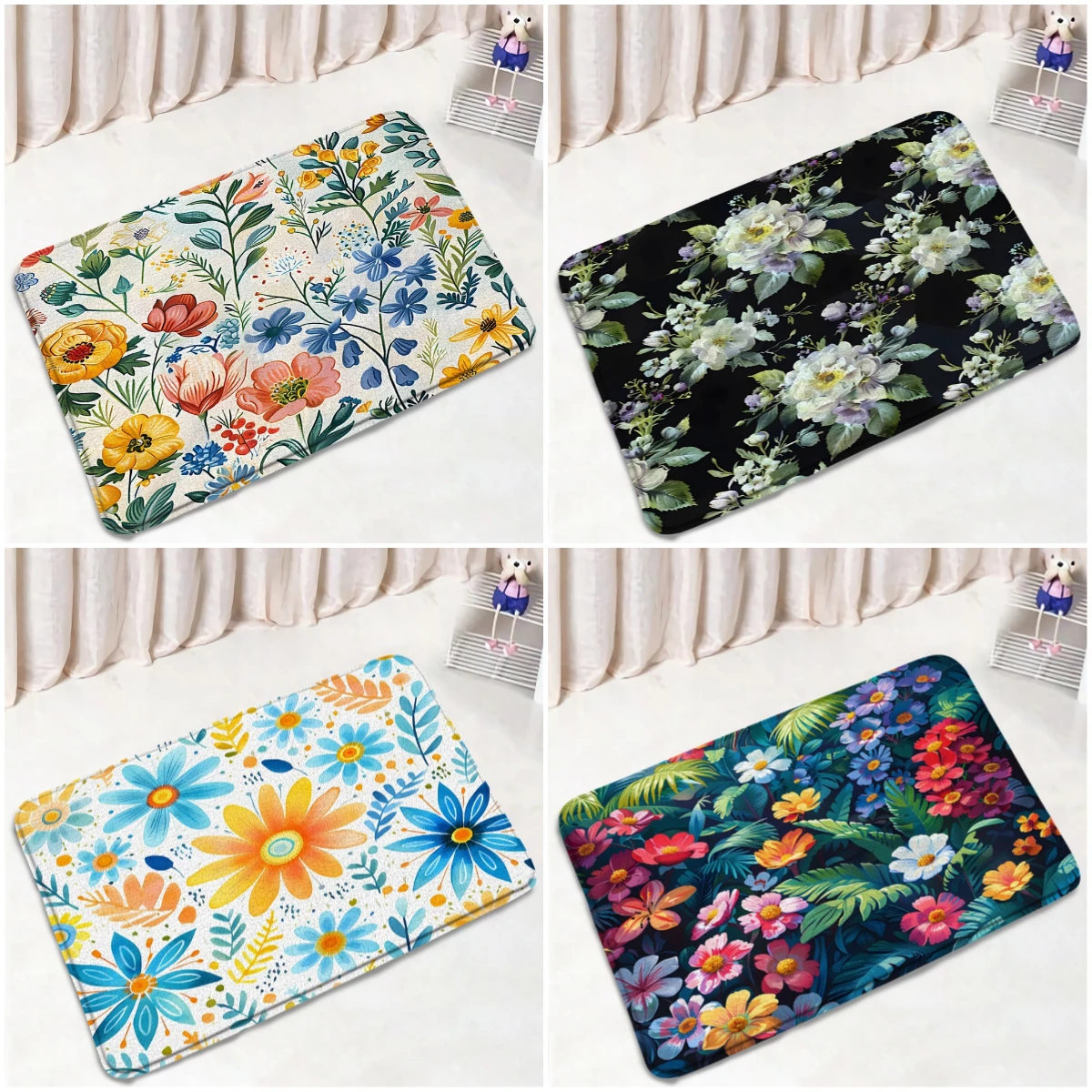 Flowers Pattern Bath Mat Non-slip Vintage Oil Painting Floral Daisy Tulips Green Leaves Plants Bathroom Rug Polyester Bath Rug
Flowers Pattern Bath Mat Non-slip Vintage Oil Painting Floral Daisy Tulips Green Leaves Plants Bathroom Rug Polyester Bath Rug