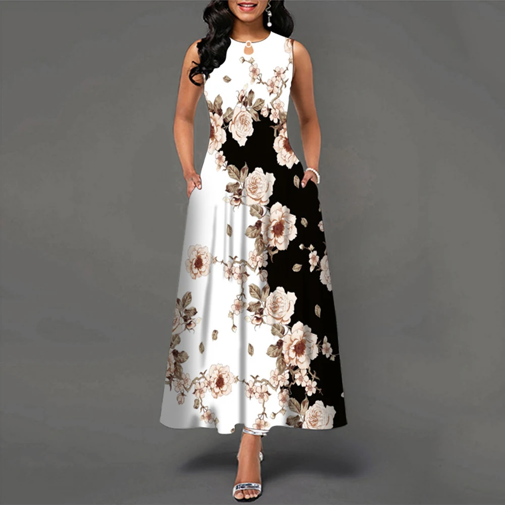 Fashion Women Sexy O Neck Halter Print Summer Dress Casual Bohemia Sleeveless Beach Holiday Long Dresses Elegant Slim Vestidos
Fashion Women Sexy O Neck Halter Print Summer Dress Casual Bohemia Sleeveless Beach Holiday Long Dresses Elegant Slim Vestidos