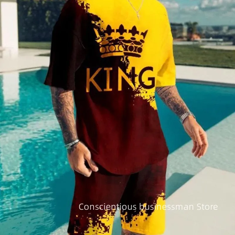 Men Set 3D Sportswear 2-Piece Sets Men's T-shirt Set Men's Oversized Clothing T-shirt Shorts Suit Summer Beach Short Men Outfit
Men Set 3D Sportswear 2-Piece Sets Men's T-shirt Set Men's Oversized Clothing T-shirt Shorts Suit Summer Beach Short Men Outfit