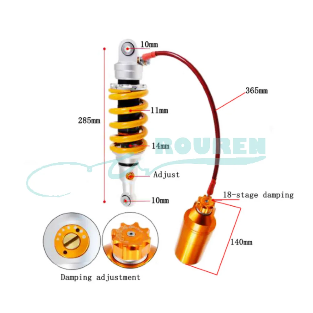 285mm Spring Air Adjustable Motorcycle Rear Shock Absorbers For YAMAHA HONDA SUZUKI ATV Dirt Pit Bike Modified Parts Accessories
285mm Spring Air Adjustable Motorcycle Rear Shock Absorbers For YAMAHA HONDA SUZUKI ATV Dirt Pit Bike Modified Parts Accessories