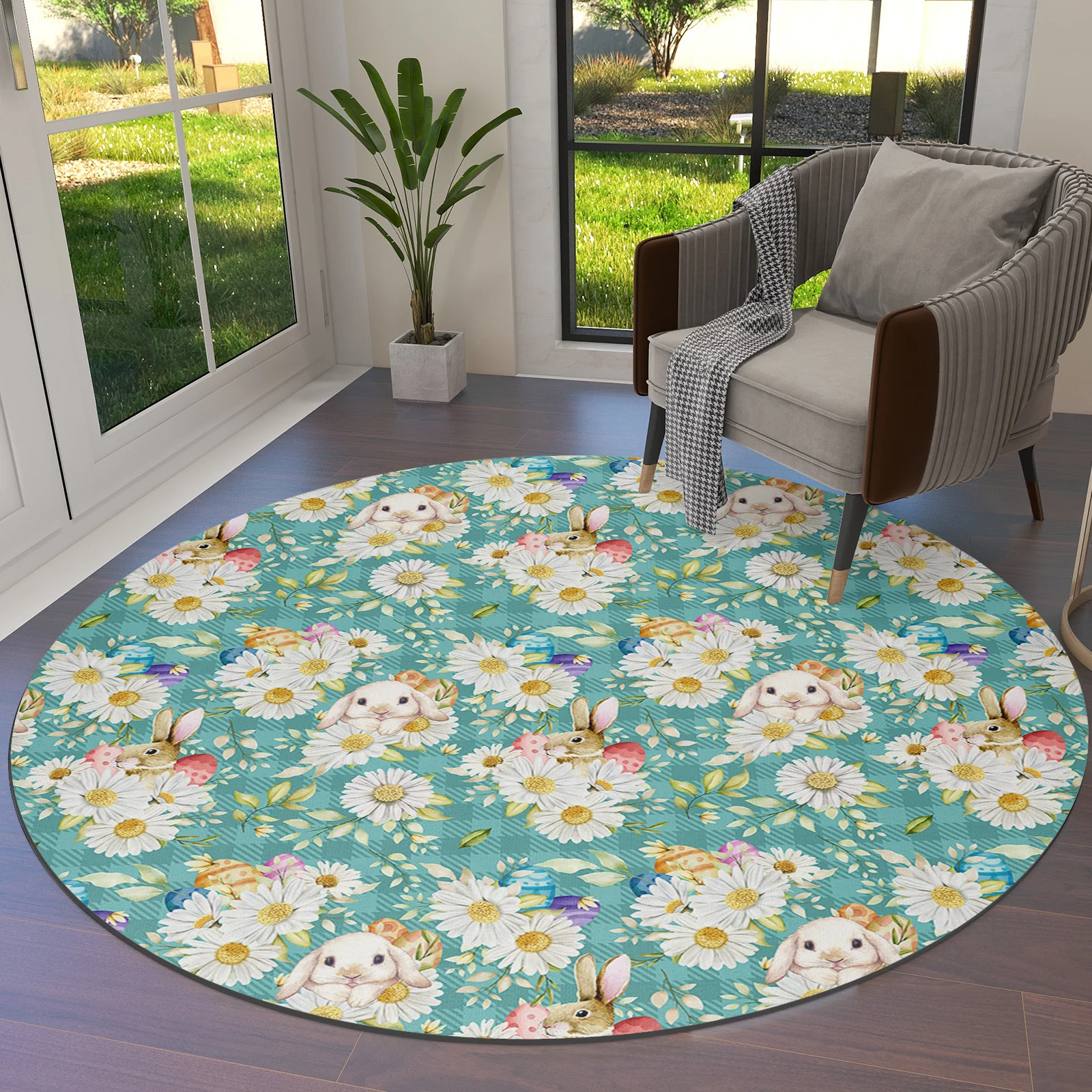 Easter Egg Bunny Round Area Rug Carpets For Living Room Large Mat Home Bedroom Kid Room Decoration 
Easter Egg Bunny Round Area Rug Carpets For Living Room Large Mat Home Bedroom Kid Room Decoration