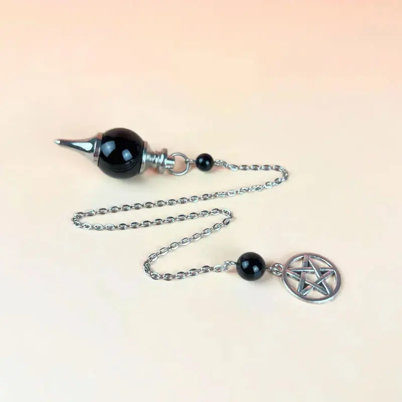 péndulo de adivinación para radiestesia de cuarzo redondo de obsidiana negra de 18MM para adivinación profesional , bruja, gema Natural, colgante brujeria de cristal, colgantes de cuarzo Reiki espiritual testigo X013 péndulo de adivinación para radiestesia de cuarzo redondo de obsidiana negra de 18MM para adivinación profesional , bruja, gema Natural, colgante brujeria de cristal, colgantes de cuarzo Reiki espiritual testigo X013
