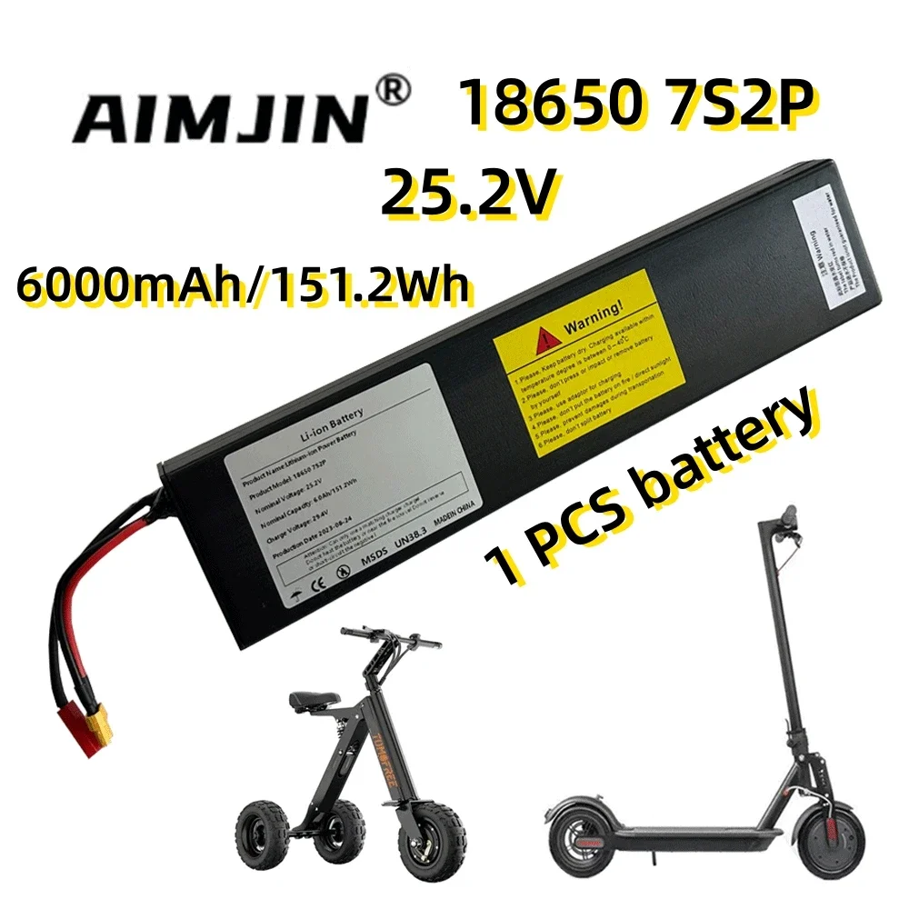 7S2P 25.2V 6000mAh 18650 li-ion Rechargeable Battery Pack For Electric Bicycle Moped Balancing Scooter+2A Charger
7S2P 25.2V 6000mAh 18650 li-ion Rechargeable Battery Pack For Electric Bicycle Moped Balancing Scooter+2A Charger