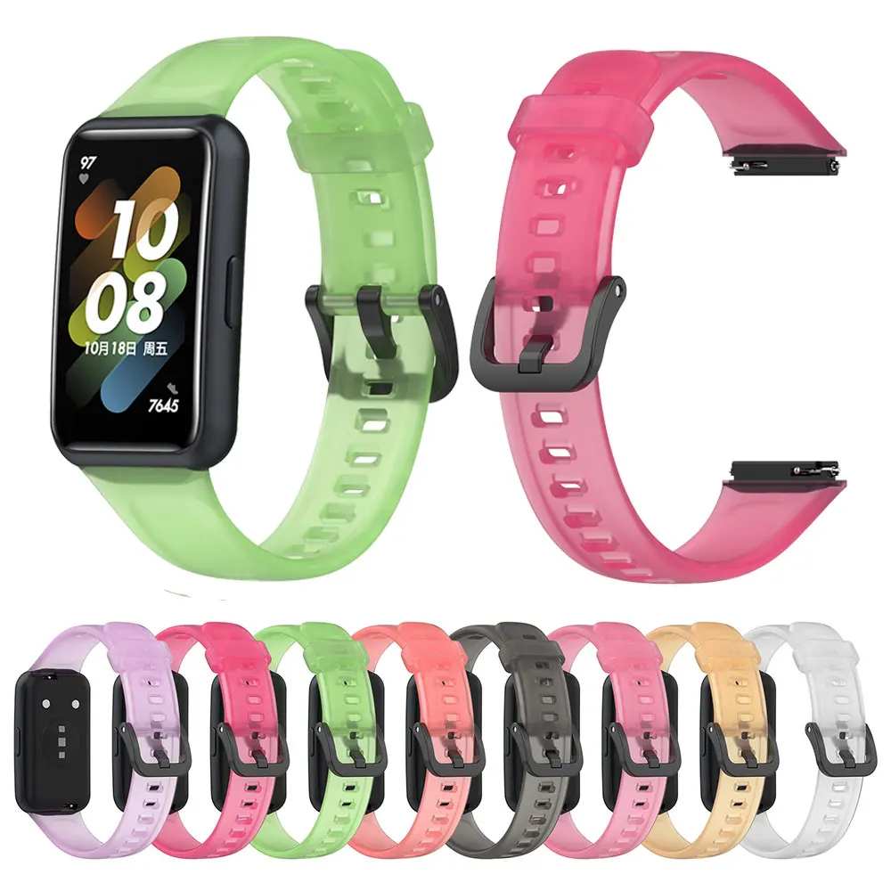 Watchband For HUAWEI Band 7 Smartwatch Correa Silicone Sport Wrist bracelet Soft Breathable Watch Strap Semiitransparent Color
Watchband For HUAWEI Band 7 Smartwatch Correa Silicone Sport Wrist bracelet Soft Breathable Watch Strap Semiitransparent Color