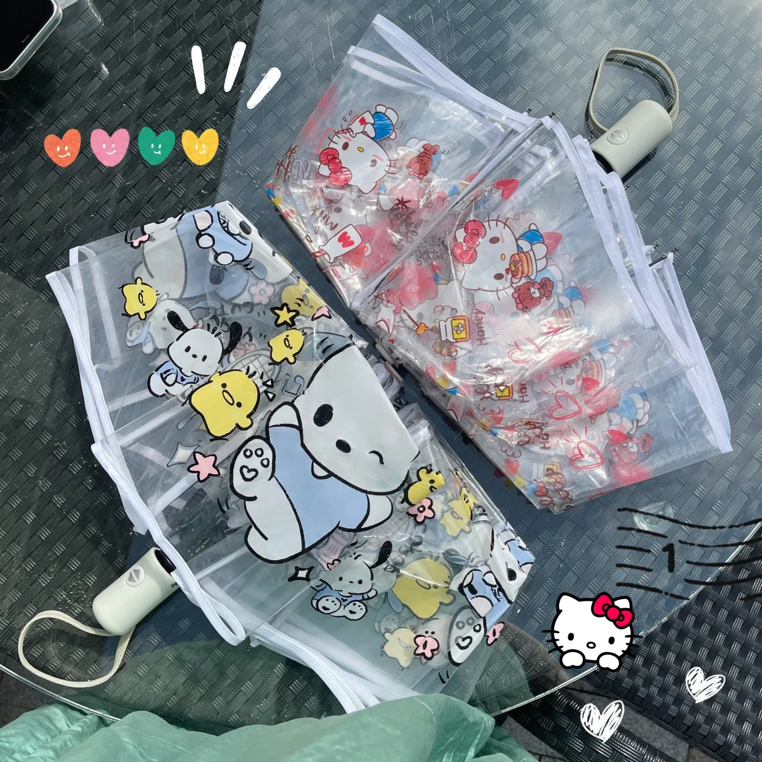 Kawaii Sanrio Hello Kitty Pochacco Umbrella Cute Automatic Transparent Printed Anti-Uv Sunshade Anime Girls New Folding Umbrella
Kawaii Sanrio Hello Kitty Pochacco Umbrella Cute Automatic Transparent Printed Anti-Uv Sunshade Anime Girls New Folding Umbrella