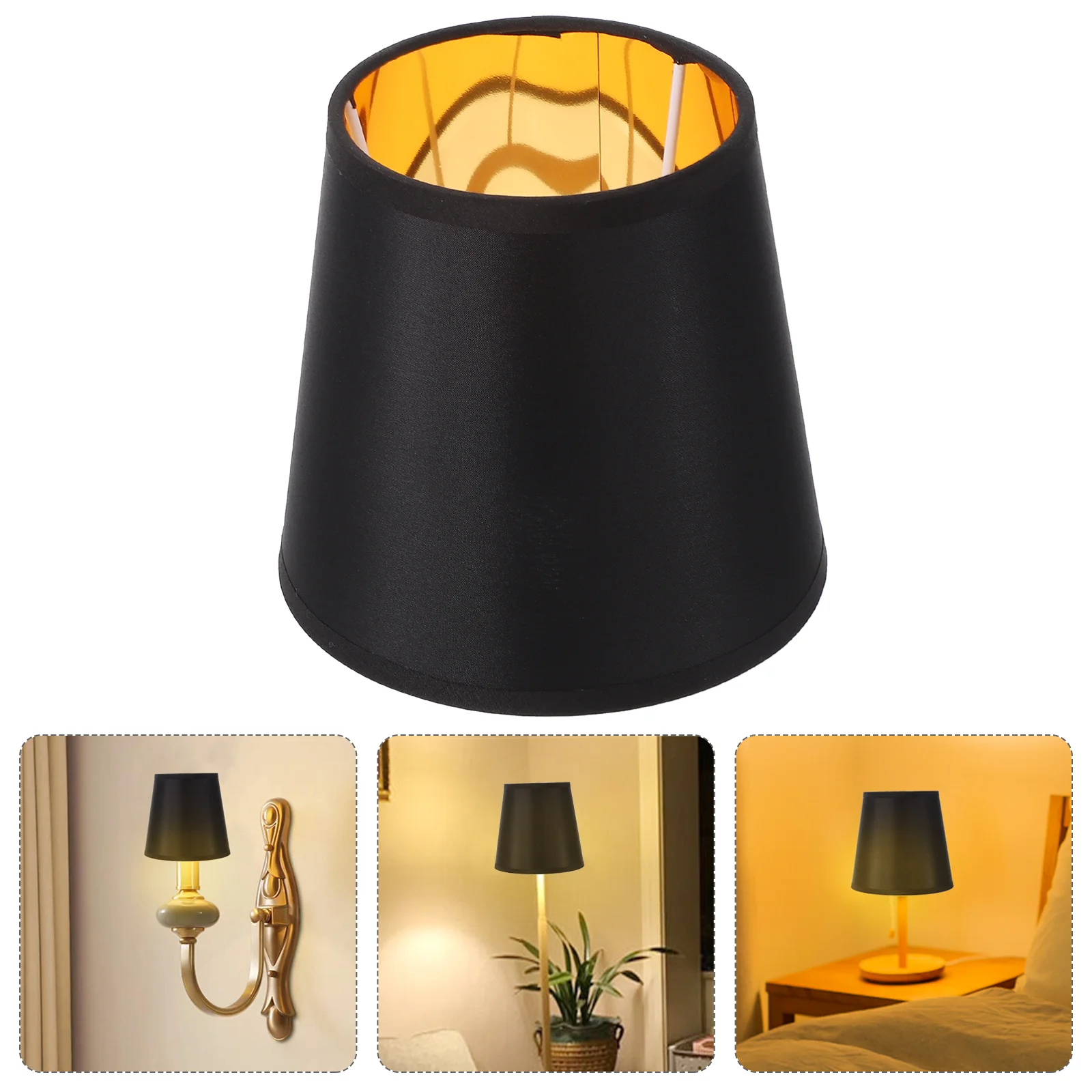 Black Lampshade Cloth Lamp Shade E14 Base Golden Lining Fabric Lampshade Screw Lamp Cover Home Table Lamp Floor Light Small
Black Lampshade Cloth Lamp Shade E14 Base Golden Lining Fabric Lampshade Screw Lamp Cover Home Table Lamp Floor Light Small