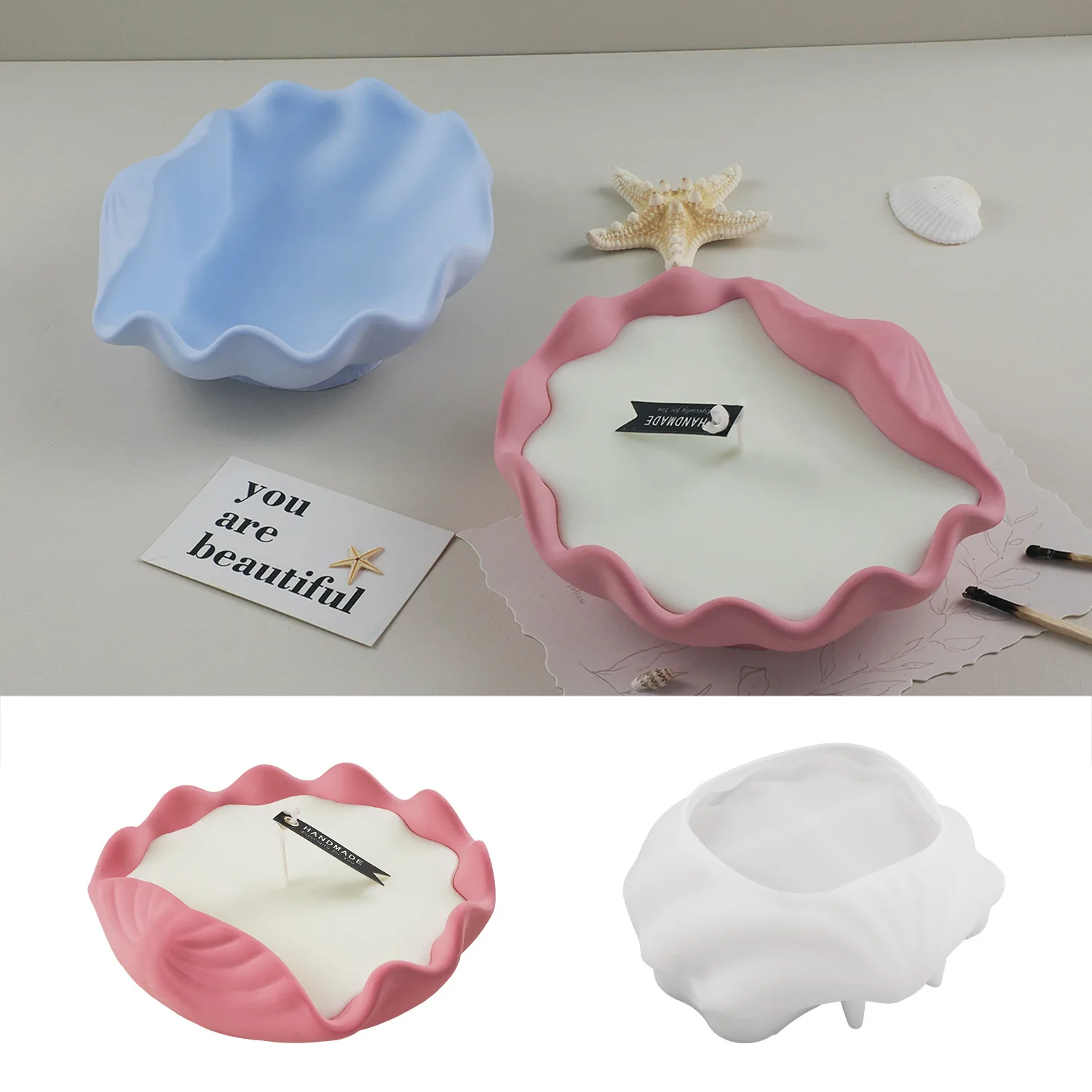 Shell Flowerpot Silicone Molds DIY Sea Shell Secented Candle Jar Mold Storage Box Concrete Gypsum Resin Mould Home Decor Craft
Shell Flowerpot Silicone Molds DIY Sea Shell Secented Candle Jar Mold Storage Box Concrete Gypsum Resin Mould Home Decor Craft
