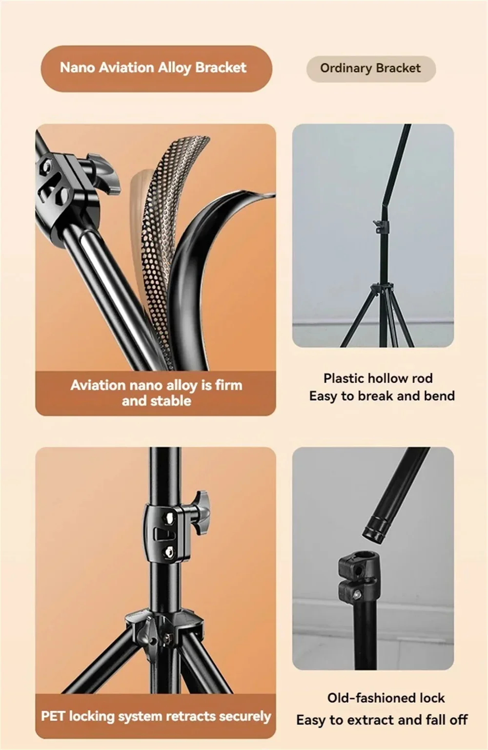 360° Extendable Live Tripod 57cm-170cm Mobile Phone Alloy Stand Foldable Holder Video Recording Universal Selfie Landing Monpod 360° Extendable Live Tripod 57cm-170cm Mobile Phone Alloy Stand Foldable Holder Video Recording Universal Selfie Landing Monpod