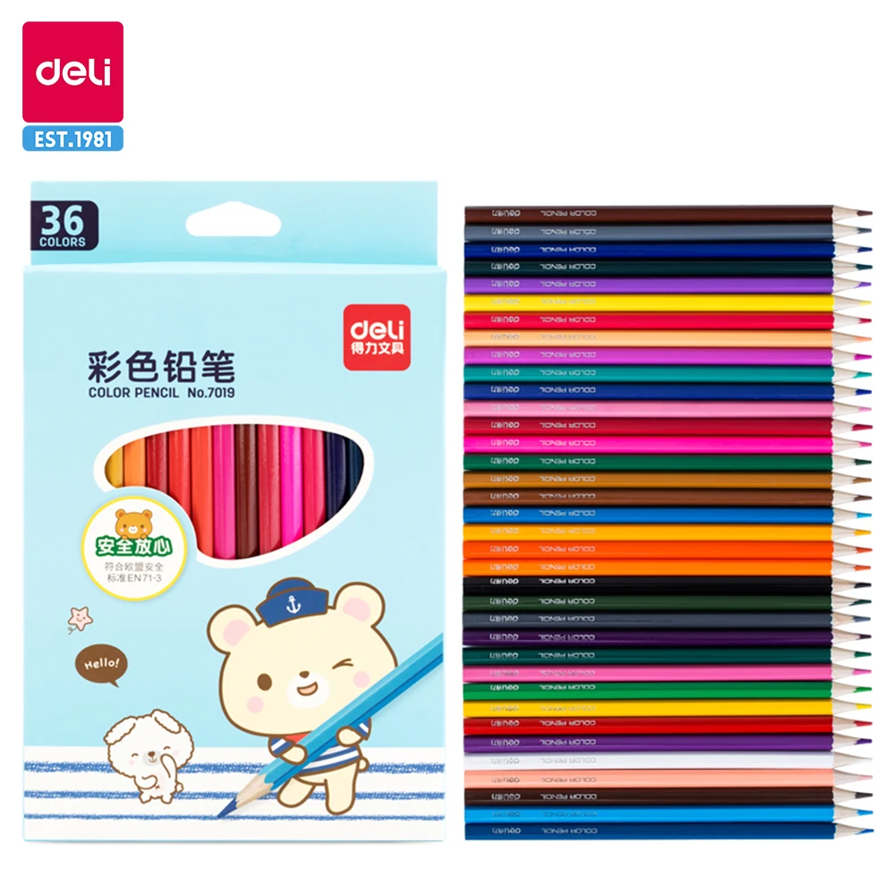 

Deli Drawing Colored Pencil for Kids Kawaii Stationery Set 12/36 Colores Graffiti Sketch Colors Pencil Gift for Kids Art Suppies