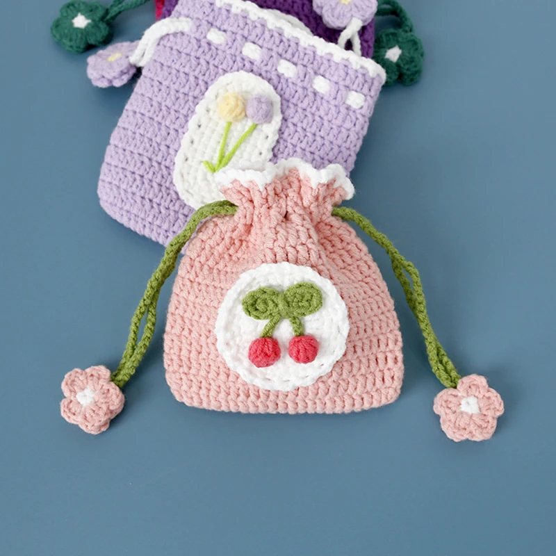 Lovely Knitted Floral Storage Bag Drawstring Earphone Lipstick Coin Organizers Hand Woven Fruit Tulip Pattern Pocket Bags Holder
Lovely Knitted Floral Storage Bag Drawstring Earphone Lipstick Coin Organizers Hand Woven Fruit Tulip Pattern Pocket Bags Holder