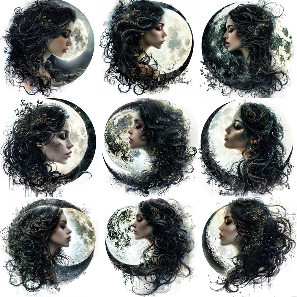 

Gothic Moon Goddess Sticker Pack Varied for Kid Crafts Scrapbooking Laptop Luggage Car Wall Aesthetic Customized Graffiti Decal