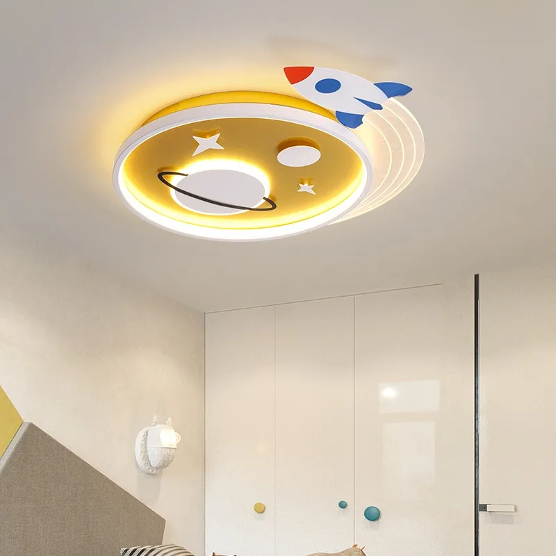 

LED Ceiling Lamp Kids Room Airplane Shape Living Room Pendant Light Kitchen Hall Indoor Warm Luster Painted Suspended Chandelier